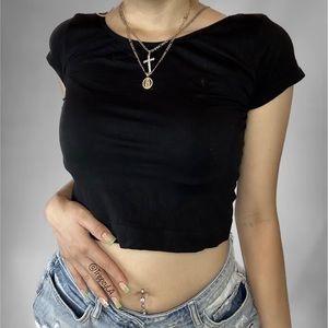 Basic Black Crop Top